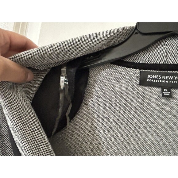 Jones New York Size PL Black Knit Blazer Peplum 3 Buttons Shoulder Pads - Picture 9 of 9